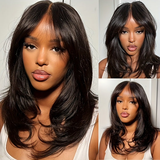 Transparent Lace Frontal Wigs for Women, Featuring a Glueless Straight Design in a 13X4 Size, Made from Human Hair for a Natural Look