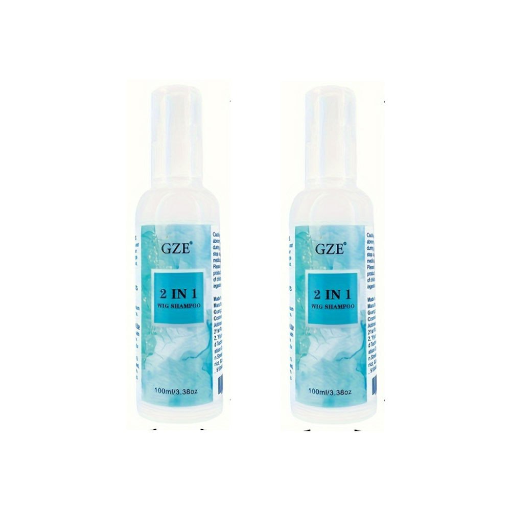 2 Pack GZE 2in 1 Synthetic Wig Shampoo Detangle Wig |Color-Safe| Promotes Body & Volume | Promote Silkiness