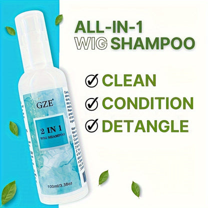 2 Pack GZE 2in 1 Synthetic Wig Shampoo Detangle Wig |Color-Safe| Promotes Body & Volume | Promote Silkiness