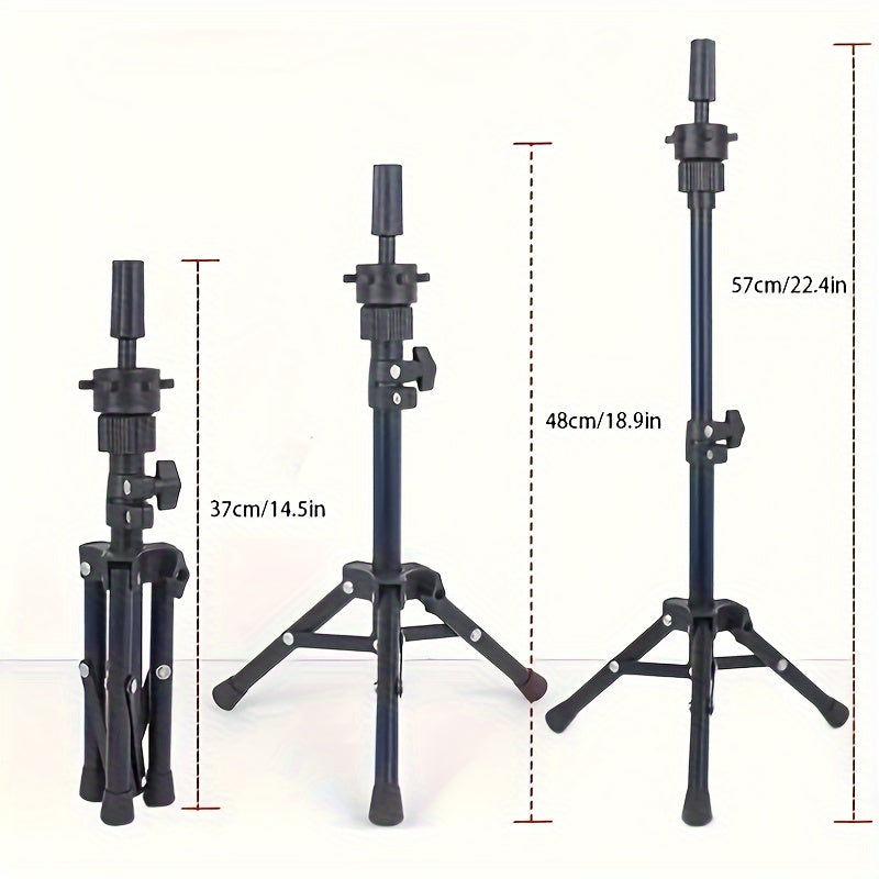23-Inch Canvas Block Wig Head, Tripod Wig Stand with Head, Mannequin Head for Wigs, T-Pins, And Bristle Brush