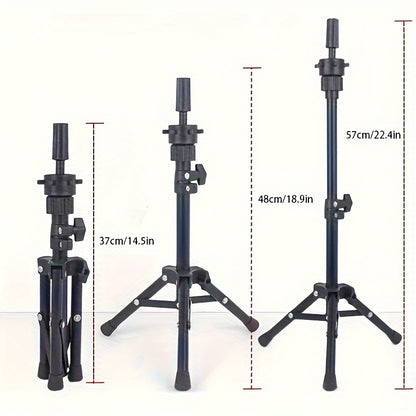 23-Inch Canvas Block Wig Head, Tripod Wig Stand with Head, Mannequin Head for Wigs, T-Pins, And Bristle Brush