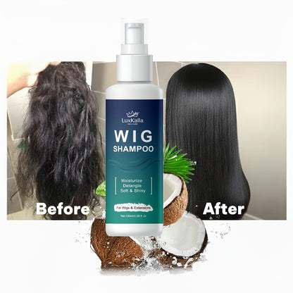 2pcs LuxKalla 2-in-1 Shampoo for Synthetic Hair: Soaking And Rinsing, Deep Cleansing, Revitalizing, Moisturizing, Detangling