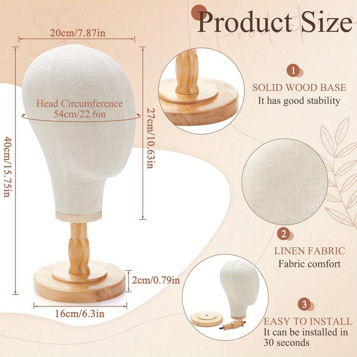 Professional Wig Stand with Head, Sturdy 22.6\