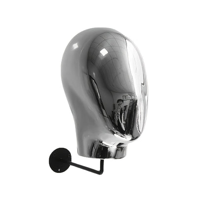 Golden Wall-Mounted Mannequin Head for Wig Display & Storage, Hairdressing Accessory Organizer