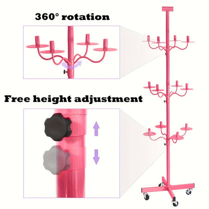 Wig Head Stand for Styling 12-Head Wig Holder for Multiple Wigs Display Mannequin Head Stand Tripod Metal Wig Organizer Storage Rack - Patent Protected