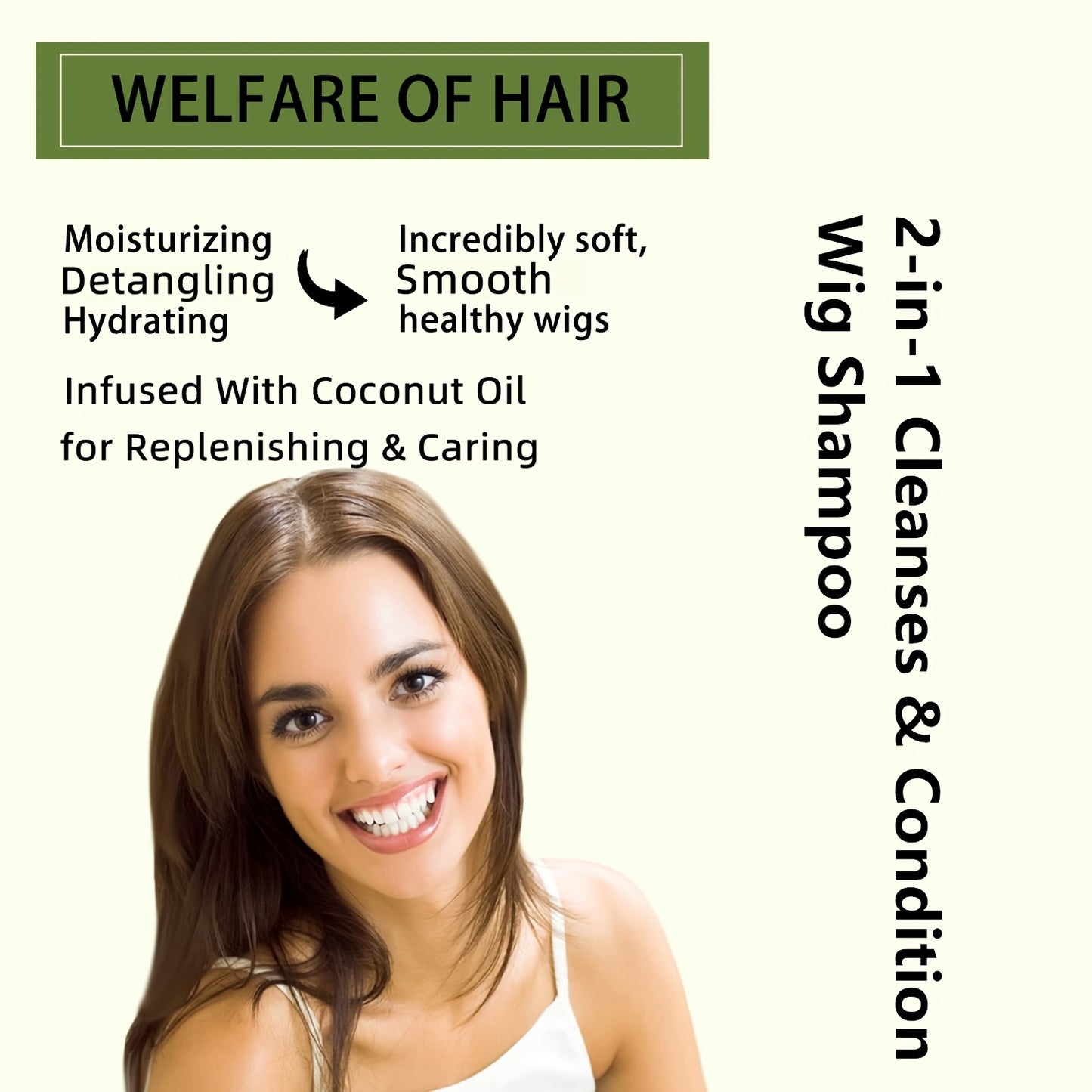 Wig Care Shampoo & Moisturizing Spray Set - Cleans & Revitalizes Synthetic Wigs, Adds Volume & Shine, Coconut Oil Formula for Tangle-Free Smoothness, Long-Lasting Freshness
