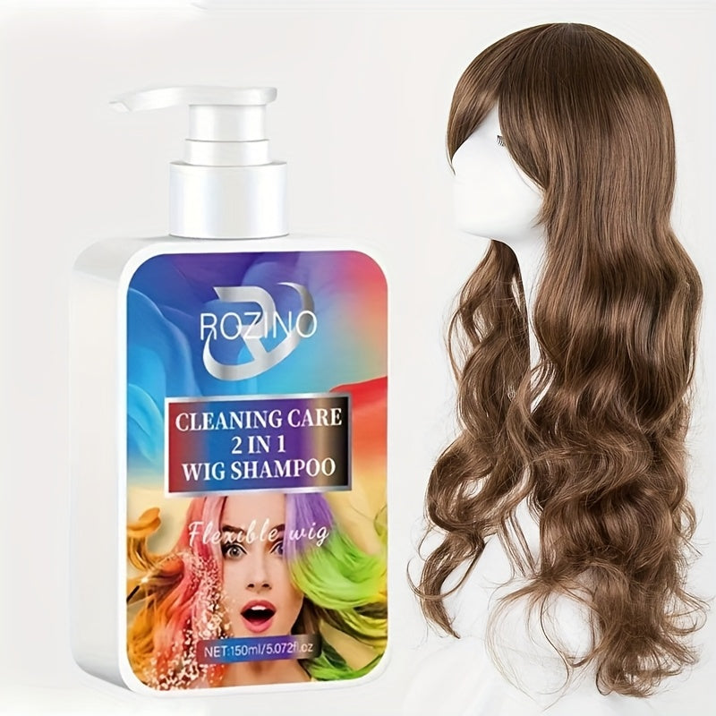 5.07oz Rozino 2-in-1 Wig Shampoo and Conditioner, Gentle Formula for Delicate Fibers, Keeps Your Hair Looking as Beautiful as the Day You Got It, Scalp Care, Wig Maintenance, Nongreasy Formula, Lightweight Shampoo, Glycerin Enriched, Moisturizing