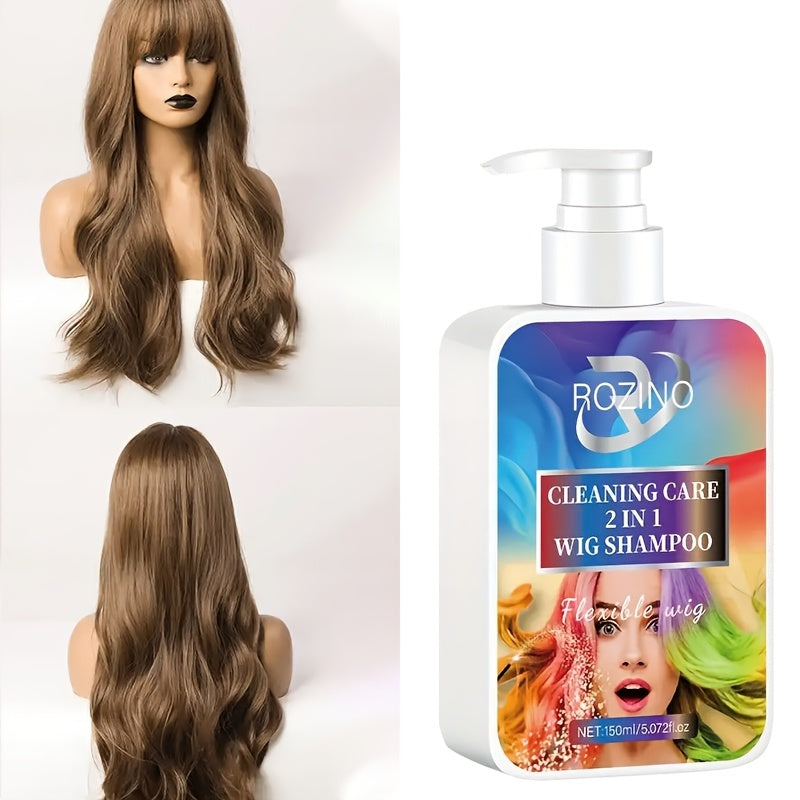5.07oz Rozino 2-in-1 Wig Shampoo and Conditioner, Gentle Formula for Delicate Fibers, Keeps Your Hair Looking as Beautiful as the Day You Got It, Scalp Care, Wig Maintenance, Nongreasy Formula, Lightweight Shampoo, Glycerin Enriched, Moisturizing