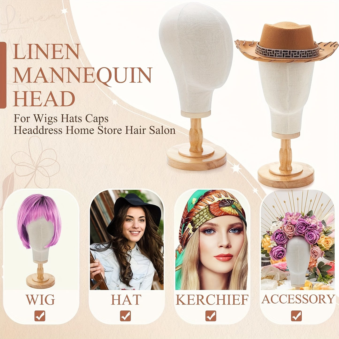 Professional Wig Stand with Head, Sturdy 22.6\