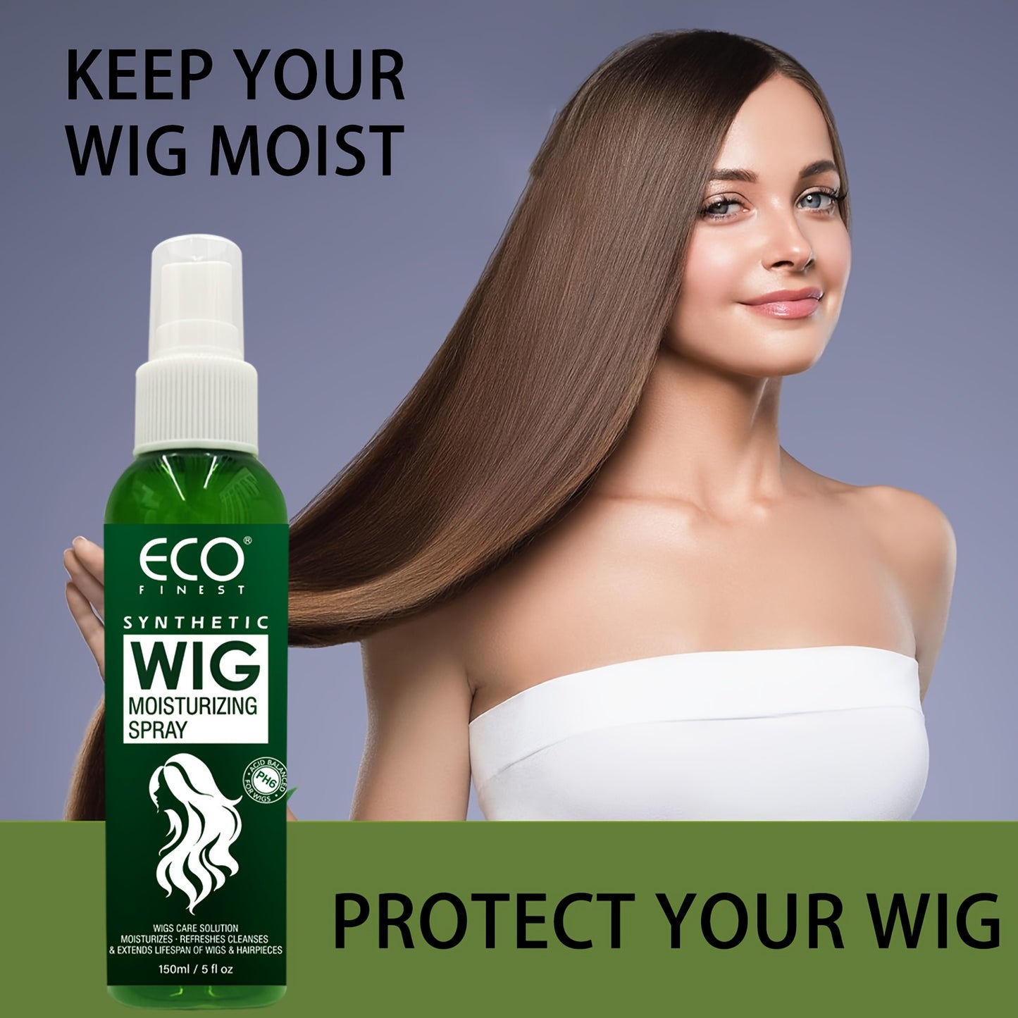 Wig Care Shampoo & Moisturizing Spray Set - Cleans & Revitalizes Synthetic Wigs, Adds Volume & Shine, Coconut Oil Formula for Tangle-Free Smoothness, Long-Lasting Freshness