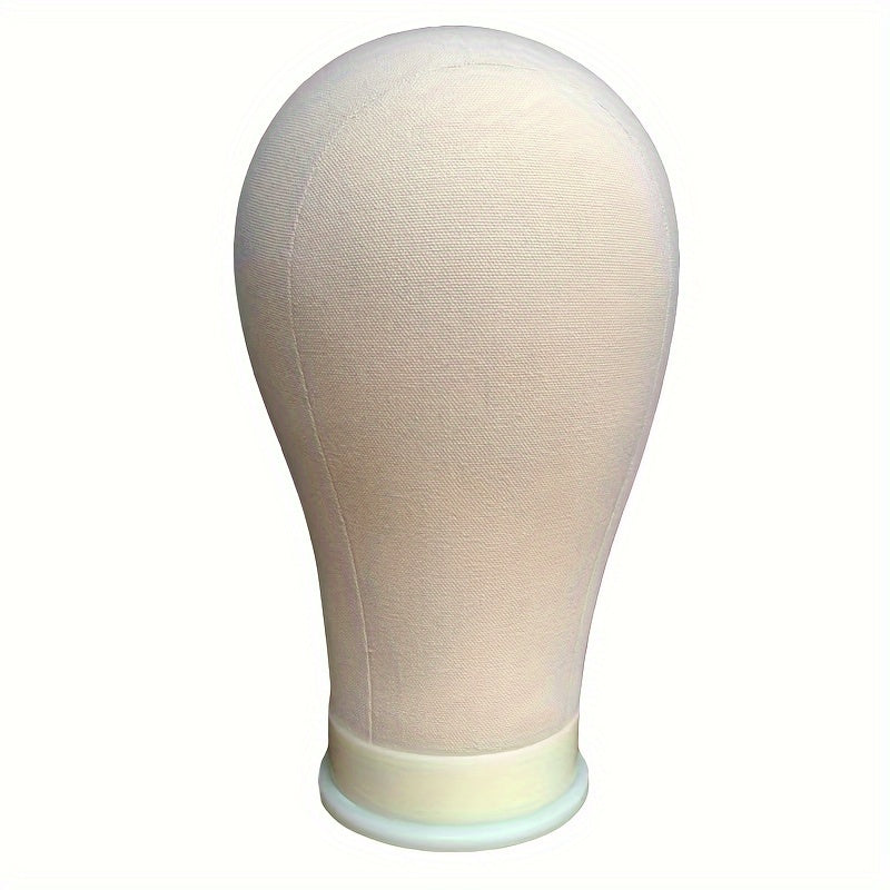 23-Inch Canvas Block Wig Head, Tripod Wig Stand with Head, Mannequin Head for Wigs, T-Pins, And Bristle Brush