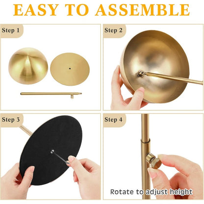 2pcs Sintuff Adjustable Height Hat & Wig Display Stand - Heavy-Duty Golden Plated ( Golden) Anti-Rust Wig Holder with Non-Slip Base, Adjustable 7.9\