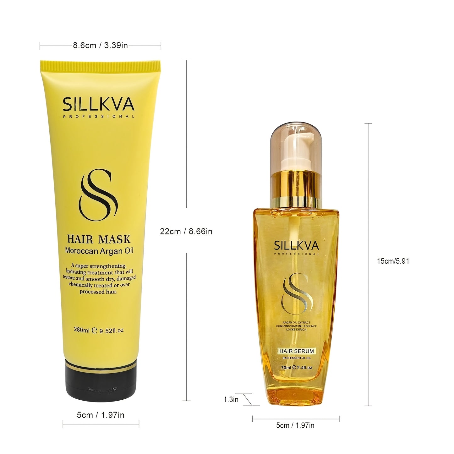 SILLKVA Argan Oil & Keratin Wig Hair Care Set - Vitamin E Infused Oil for Synthetic & Human Hair Wigs | Deep, Intense Moisturizing, Smooth & Shine-Enhancing, Salon-Quality Care for Men & Women