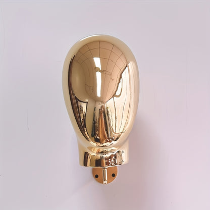 Golden Wall-Mounted Mannequin Head for Wig Display & Storage, Hairdressing Accessory Organizer