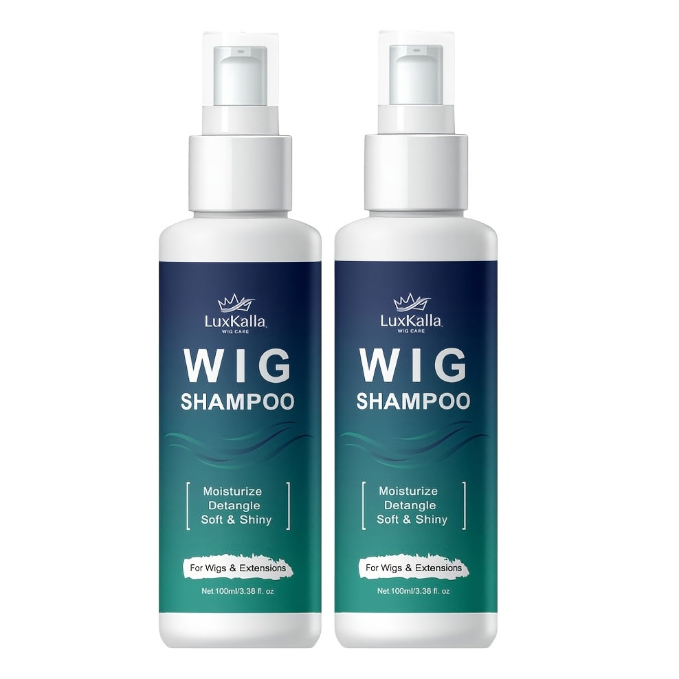 2pcs LuxKalla 2-in-1 Shampoo for Synthetic Hair: Soaking And Rinsing, Deep Cleansing, Revitalizing, Moisturizing, Detangling