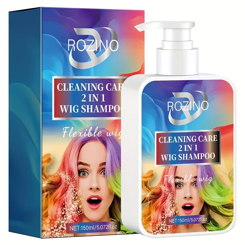 5.07oz Rozino 2-in-1 Wig Shampoo and Conditioner, Gentle Formula for Delicate Fibers, Keeps Your Hair Looking as Beautiful as the Day You Got It, Scalp Care, Wig Maintenance, Nongreasy Formula, Lightweight Shampoo, Glycerin Enriched, Moisturizing